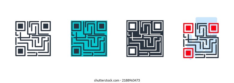 Barcode icon logo vector illustration. QR code symbol template for graphic and web design collection