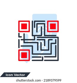 Barcode icon logo vector illustration. QR code symbol template for graphic and web design collection