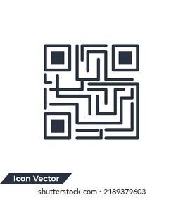Barcode icon logo vector illustration. QR code symbol template for graphic and web design collection