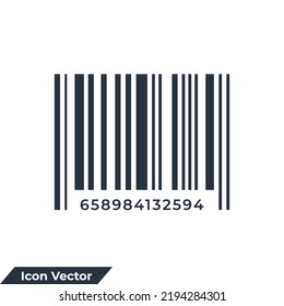 barcode icon logo vector illustration. Check code symbol template for graphic and web design collection