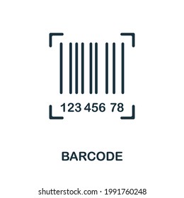Barcode icon. Monochrome simple element from packaging collection. Creative Barcode icon for web design, templates, infographics and more