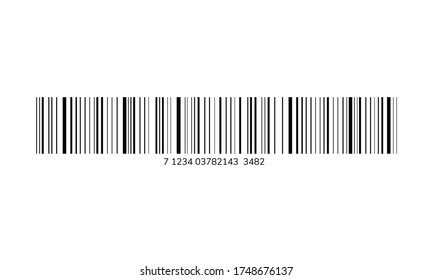 Barcode icon numbers bar code label vector image	
