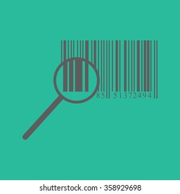 barcode. barcode icon on the green background. vector illustration