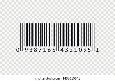 Barcode Icon On Transparent Background Realistic Stock Vector 