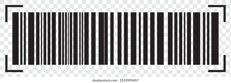 Strichcodesymbol auf transparentem Hintergrund. Realistischer, isolierter Strichcode. EPS 10.