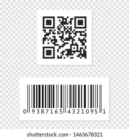 Barcode icon on white background. Realistic isolated bar code.
