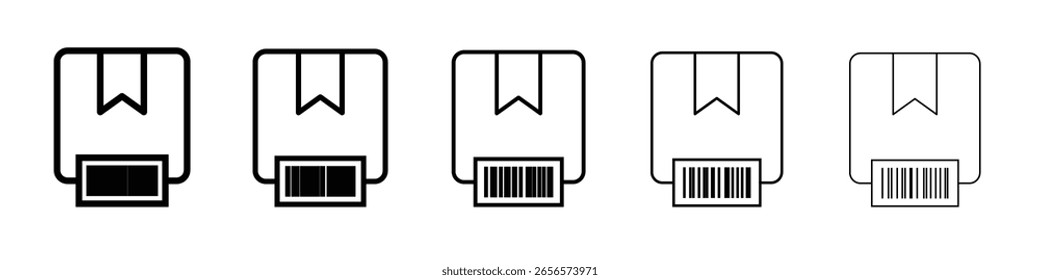 Ícone do código de barras contorno ilustração simples isolada