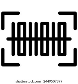 barcode icon with outline style