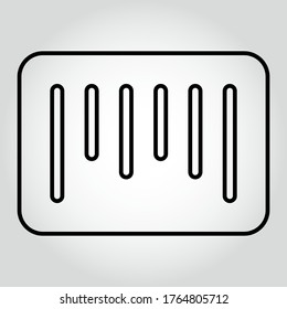 Strichcode-Symbol, Umriss-Vektorzeichen, lineares Piktogramm einzeln auf Weiß. Symbol, Logo-Abbildung. Bearbeitbarer Strich. Eps10 Vektorgrafik.