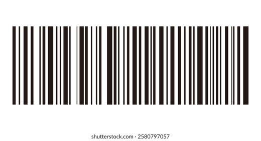 Barcode Icon. Realistic barcode. Trendy bar code for web icon. Black barcode for scanning to check product prices Isolated on white background.