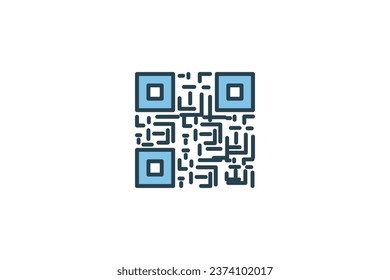 Strichcode-Symbol. Symbol im Zusammenhang mit Identität. Geeignet für Webdesign, App, Benutzeroberfläche, Benutzeroberflächen. Stil der flachen Linien. Einfaches Vektordesign bearbeitet