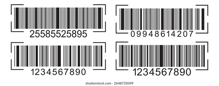 barcode icon for selling, Product code. Barcode icon vector set. Barcode icon isolated on white background. Barcode product distribution icon. Universal code for scanning product or item. 