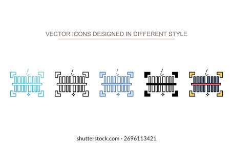 Conjunto de iconos de código de barras con diferente estilo