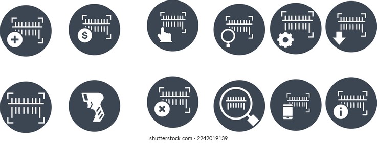 Barcode icon set vector design 