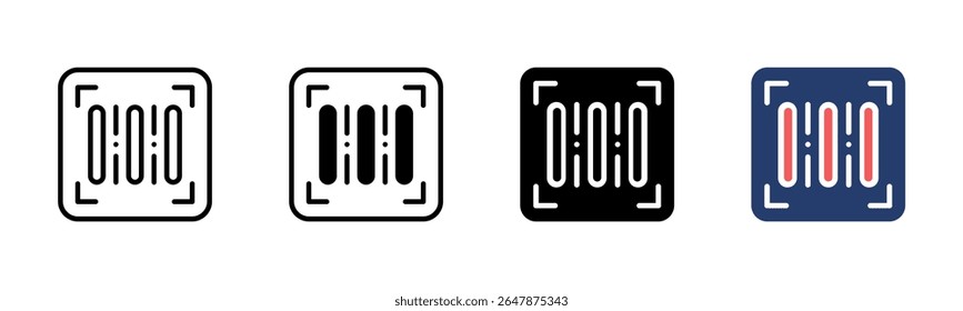 Barcode icon sheet multiple style collection