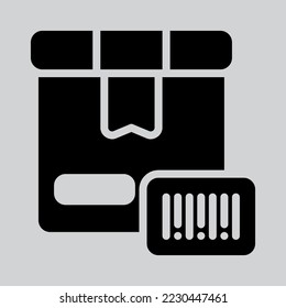 Barcode icon in solid style about logistics, use for website mobile app presentation