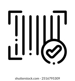 barcode icon with style outline