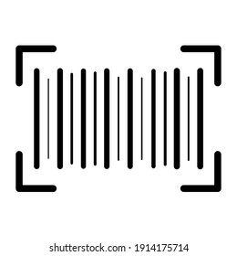 Barcode icon. supermarket product identification code. Vector symbol isolated on white.