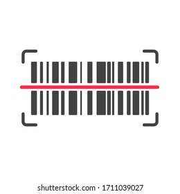 barcode icon. The barcode that is being scanned by the red line to read the price of the product.