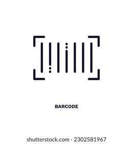 barcode icon. Thin line barcode icon from delivery and logistics collection. Outline vector isolated on white background. Editable barcode symbol can be used web and mobile