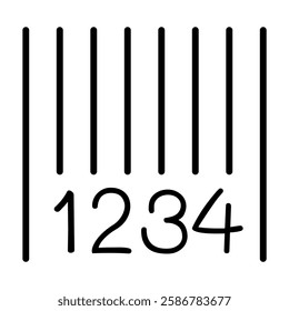 Barcode icon in thin line style