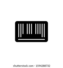 barcode icon vector in black flat design on white background