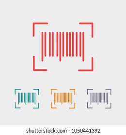 Barcode icon vector illustration. Linear symbol with thin outline. The thickness is edited. Minimalist style.