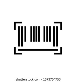 barcode icon vector in linear style on white background