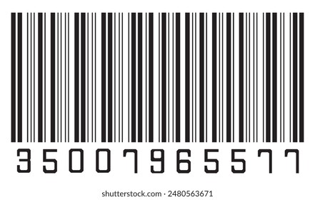  Barcode icon. Barcode icon vector with numbers. Simple fake bar code. Vector illustration  isolated on white background. EPS 10