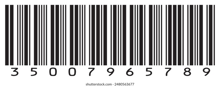  Barcode icon. Barcode icon vector with numbers. Simple fake bar code. Vector illustration  isolated on white background. EPS 10