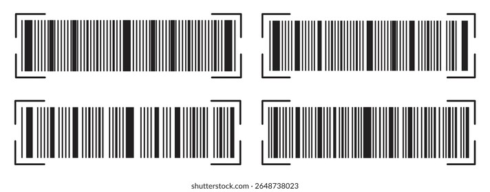 Barcode icon vector set. Barcode icon isolated on white background. Barcode product distribution icon. Universal code for scanning product or item.  barcode product retail shipping graph.