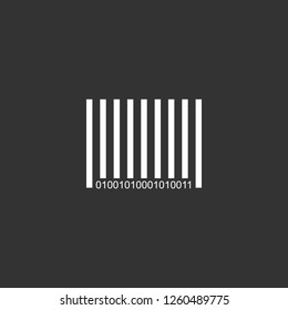 barcode icon vector. barcode sign on black background. barcode icon for web and app