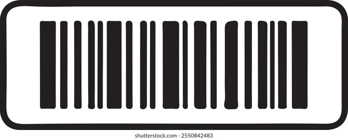 barcode icon vector silhouette isolated on white background.