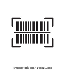 Barcode icon vector. Simple design on white background.