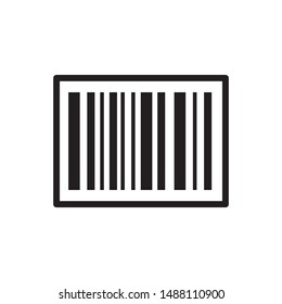 Barcode icon vector. Simple design on white background.