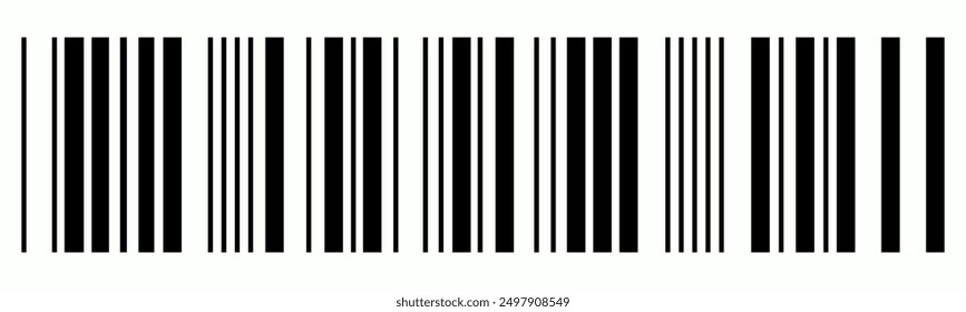 Barcode icon. Barcode vector icon. Simple fake bar code. Bar code for web design. Barcode product distribution icon. Vector illustration isolated on white background.