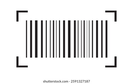 Barcode icon vector. Simple fake bar code. Bar code for web design. Barcode product distribution icon. Vector illustration isolated on white background.
