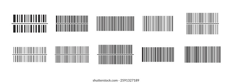 Barcode icon vector. Simple fake bar code. Bar code for web design. Barcode product distribution icon. Vector illustration isolated on white background.
