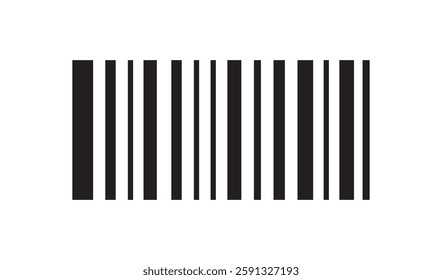 Barcode icon vector. Simple fake bar code. Bar code for web design. Barcode product distribution icon. Vector illustration isolated on white background.
