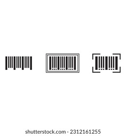 barcode icon vector template illustration logo design