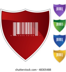 Barcode icon web button isolated on a background.