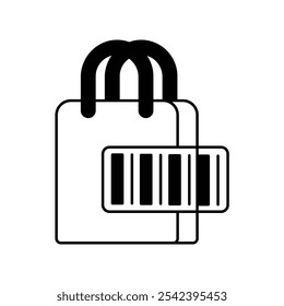 barcode icon with white background vector stock illustration