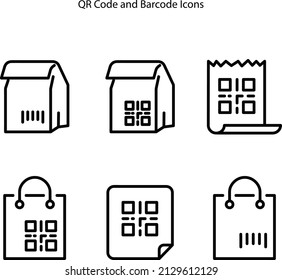 barcode icons isolated on white background. barcode icon trendy and modern barcode symbol for logo, web, app, UI. barcode icon simple sign. icon flat vector illustration for graphic