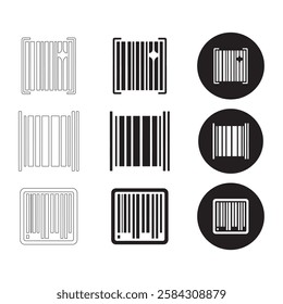 Bar-code icons for Product Identification. flat, outline and minimalist vector icons on a white background.
