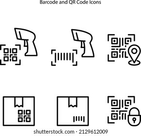 barcode icons set isolated on white background. barcode icon trendy and modern barcode symbol for logo, web, app, UI. barcode icon simple sign. icon flat vector illustration for graphic