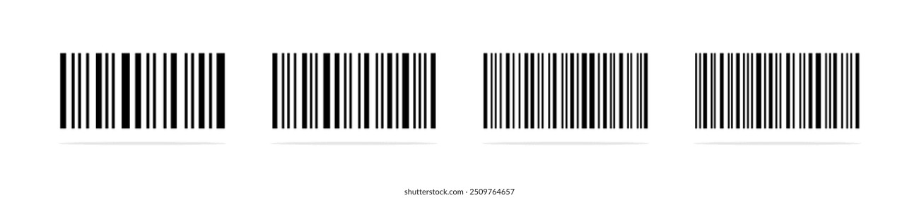 Barcode icons. Barcode vector illustration. Realistic barcodes. Barcode vector icons set