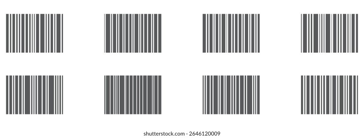 Barcode icons. Barcode vector illustration. Realistic barcodes. Barcode vector icons set