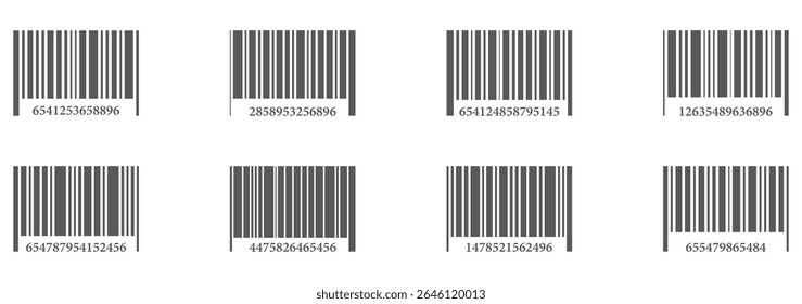 Barcode icons. Barcode vector illustration. Realistic barcodes. Barcode vector icons set