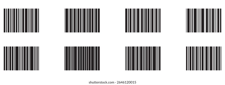 Barcode icons. Barcode vector illustration. Realistic barcodes. Barcode vector icons set