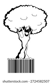 Barcode Barcode Identifikationsnummer Produktabtastung . Vertikale Streifen ähnlich. Aufkleber mit Codestreifen. Barcode-Etiketten, QR-Code des Kunden.